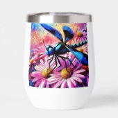 Impressionistische Dragonfly On Pink Daisis Floral (Rückseite)