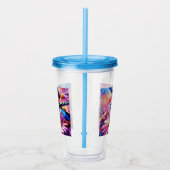 Impressionistische Dragonfly On Pink Daisis Floral Acryltrinkbecher (Rechts)