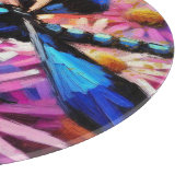 Impressionistische Dragonfly On Pink Daisis Floral Schneidebrett (Ecke)