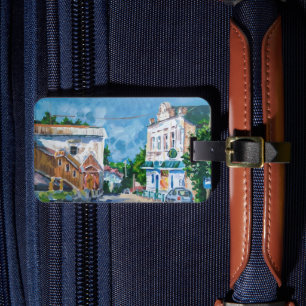 Impressionistische europäische Stadtlandschaft Acr Gepäckanhänger