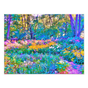 Impressionistische farbenfrohe Gartenlandschaft Bl Fotodruck