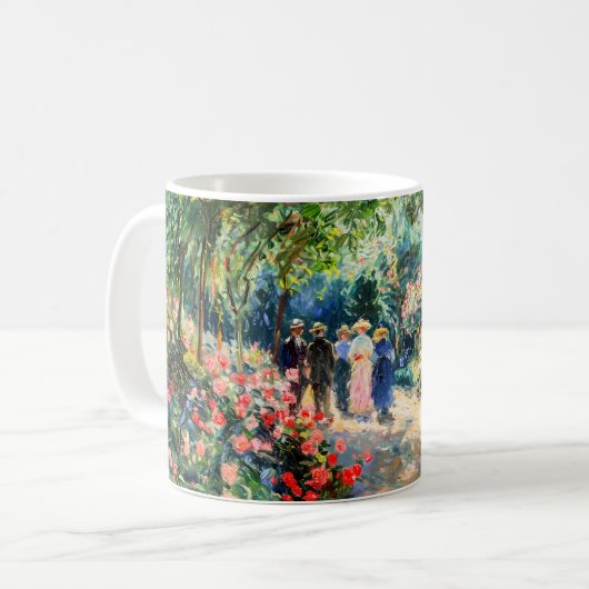 Impressionistische Gartenkunst Tasse Rosengarten W (Vorderseite Links)