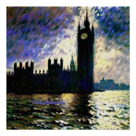 Impressionistische Häuser des Parlaments Poster