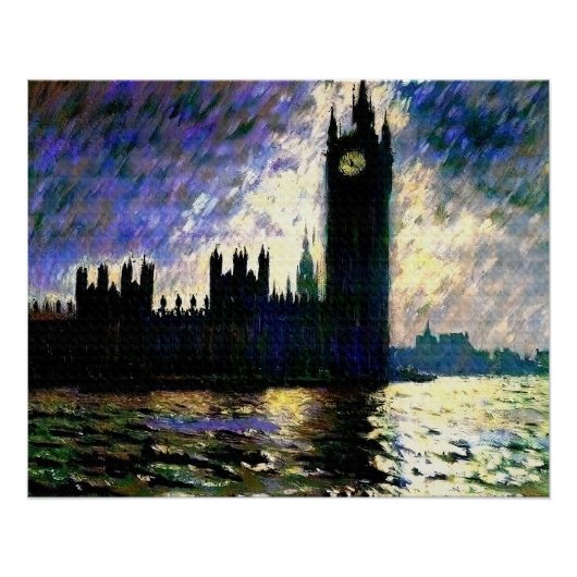 Impressionistische Häuser des Parlaments Poster (Vorderseite)