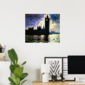 Impressionistische Häuser des Parlaments Poster (Heimbüro)