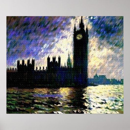 Impressionistische Häuser des Parlaments Poster (Vorne)