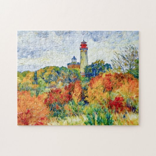 Impressionistische Herbstszene am Leuchtturm Kap A Puzzle (Horizontal)