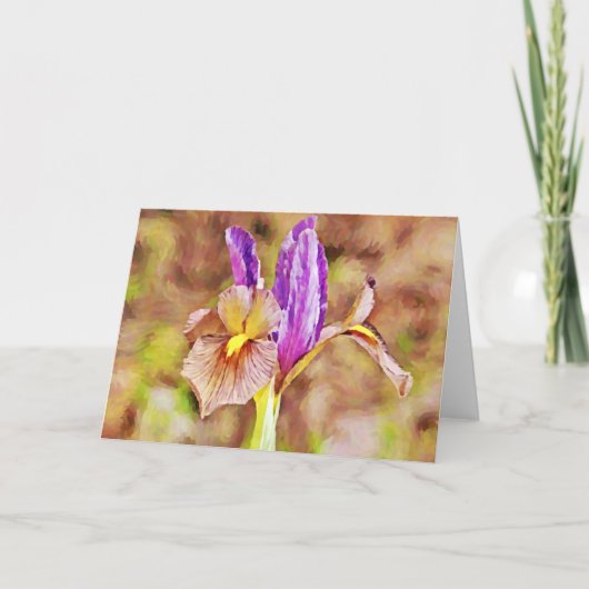 Impressionistische Iris Blume Gouache Art Note Car Karte (Vorderseite)