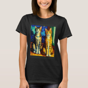 Impressionistische Katze Impressionismus Katzen Ma T-Shirt