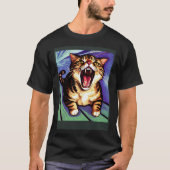 Impressionistische Katze schreiend Impressionismus T-Shirt (Vorderseite)
