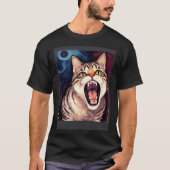 Impressionistische Katze schreiend Impressionismus T-Shirt (Vorderseite)
