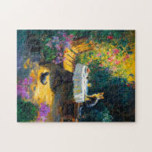 Impressionistische Katzen im Garten Puzzle (Horizontal)
