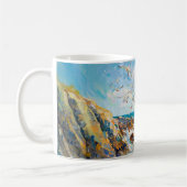 Impressionistische Klippenküste mit Möwe – Ocean A Kaffeetasse (Links)