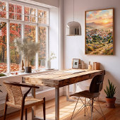 Impressionistische Landschaft bei Sonnenuntergang  Poster
