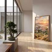 Impressionistische Landschaft bei Sonnenuntergang  Poster