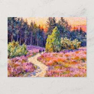 Impressionistische Landschaft der Lüneburger Heide Postkarte