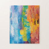 Impressionistische Landschaft mit Teich Puzzle (Vertikal)