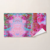 Impressionistische Landschaft Rot und Rosa Garten Badhandtuch Set (Handtuch)