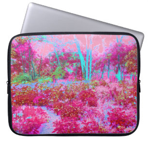 Impressionistische Landschaft Rot und Rosa Garten Laptopschutzhülle