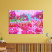 Impressionistische Landschaft Rot und Rosa Garten Leinwanddruck (Insitu (Wohnzimmer))