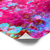 Impressionistische Landschaft Rot und Rosa Garten Poster (Ecke)
