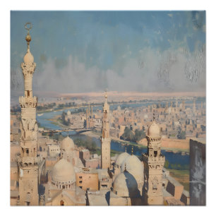 Impressionistische Malerei von Kairo um 1900 Poster