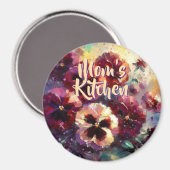 Impressionistische marine Stiefmütterchen Blumen P Magnet (Vorderseite/Rückseite)