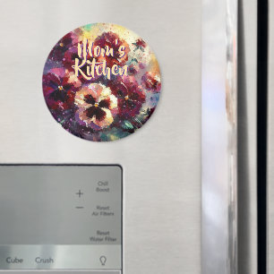 Impressionistische marine Stiefmütterchen Blumen P Magnet