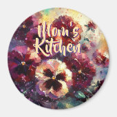 Impressionistische marine Stiefmütterchen Blumen P Magnet (Vorne)