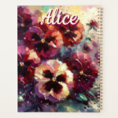 Impressionistische Maroon-Stiefmütterchen Personal Planer (Rückseite)