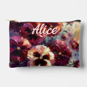 Impressionistische Maroon-Stiefmütterchen Personal Zubehörtasche