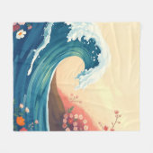 Impressionistische Meereswelle Fleecedecke (Vorderseite (Horizontal))