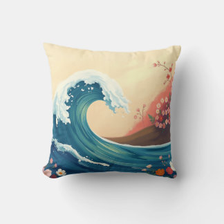 Impressionistische Meereswelle Kissen