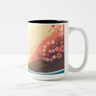 Impressionistische Meereswelle Zweifarbige Tasse