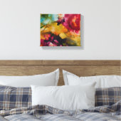 Impressionistische moderne Blumenjuwelentöne Leinwanddruck (Insitu (Schlafzimmer))