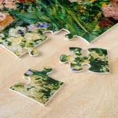 Impressionistische Mutter und Kind auf einem farbe Puzzle (Seite)