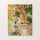 Impressionistische Mutter und Kind auf einem farbe Puzzle (Vertikal)