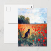 Impressionistische Ölmalerei auf Mohnfeld Postkarte (Vorne/Hinten)