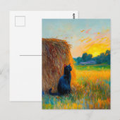 Impressionistische Ölmalerei von Cat durch Haystac Postkarte (Vorne/Hinten)