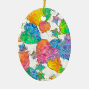 Impressionistische Pastell-Valentinsherzen Keramik Ornament