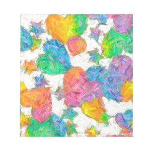 Impressionistische Pastell-Valentinsherzen Notizblock