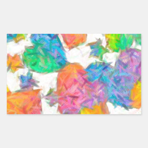 Impressionistische Pastell-Valentinsherzen Rechteckiger Aufkleber