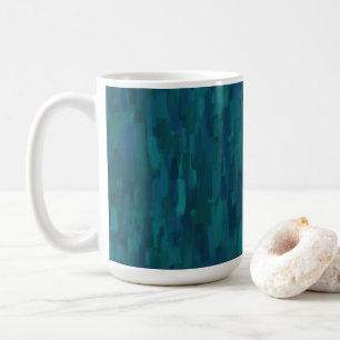 Impressionistische Pinselstriche, Navy, Teal, Blau Kaffeetasse
