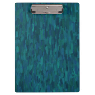Impressionistische Pinselstriche, Navy, Teal, Blau Klemmbrett