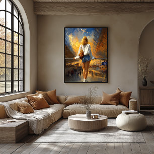 Impressionistische Reiselandschaft – Goldener Aufb Poster