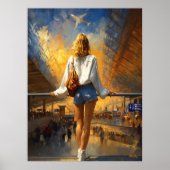 Impressionistische Reiselandschaft – Goldener Aufb Poster (Vorne)