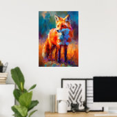 Impressionistische Rotfuchs-Wildmalerei Poster (Heimbüro)