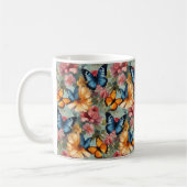 Impressionistische Schmetterlinge und Blume Kaffeetasse (Links)