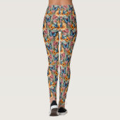 Impressionistische Schmetterlinge und Blume Leggings (Rückseite)