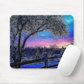 Impressionistische Sonnenaufgangslandschaft Winter Mousepad (Mit Mouse)